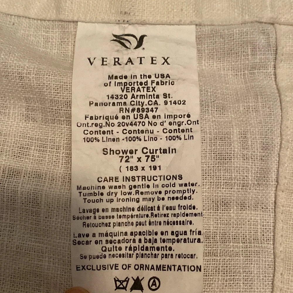 Veratax cream brown coffee tan neutral beige shower curtain cloth soho linen